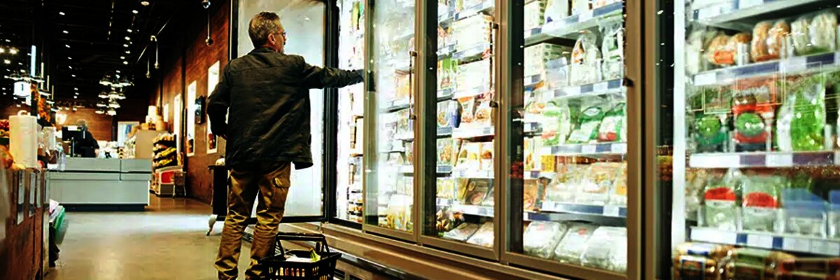Man Shopping Frozen Goods 