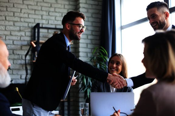 Business people shaking hands