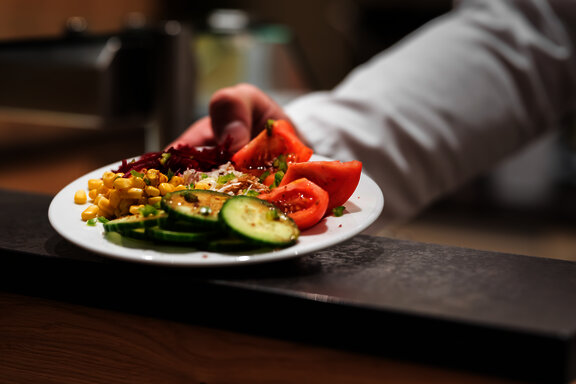 salad plate is being served